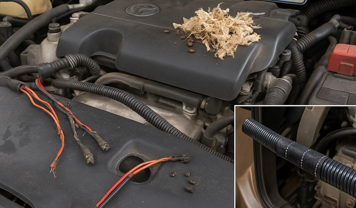 RATS CHEWING ON CAR ENGINES