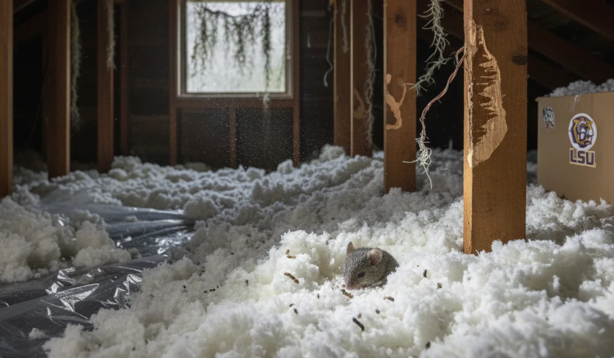 Rodents Nest in Blown-In Insulation