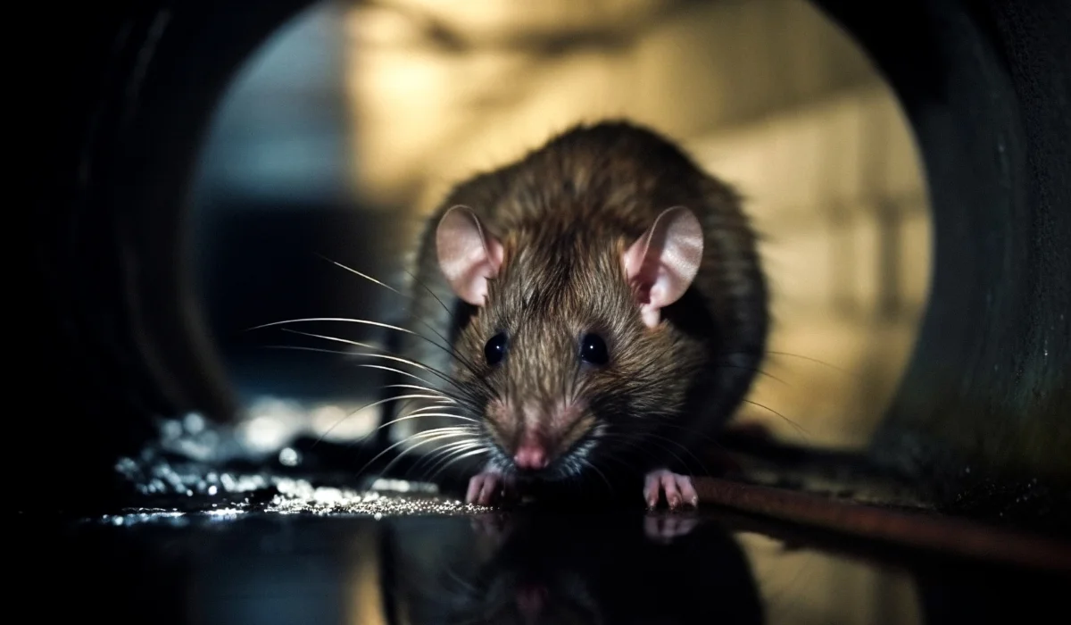 rat moving in a cramped space