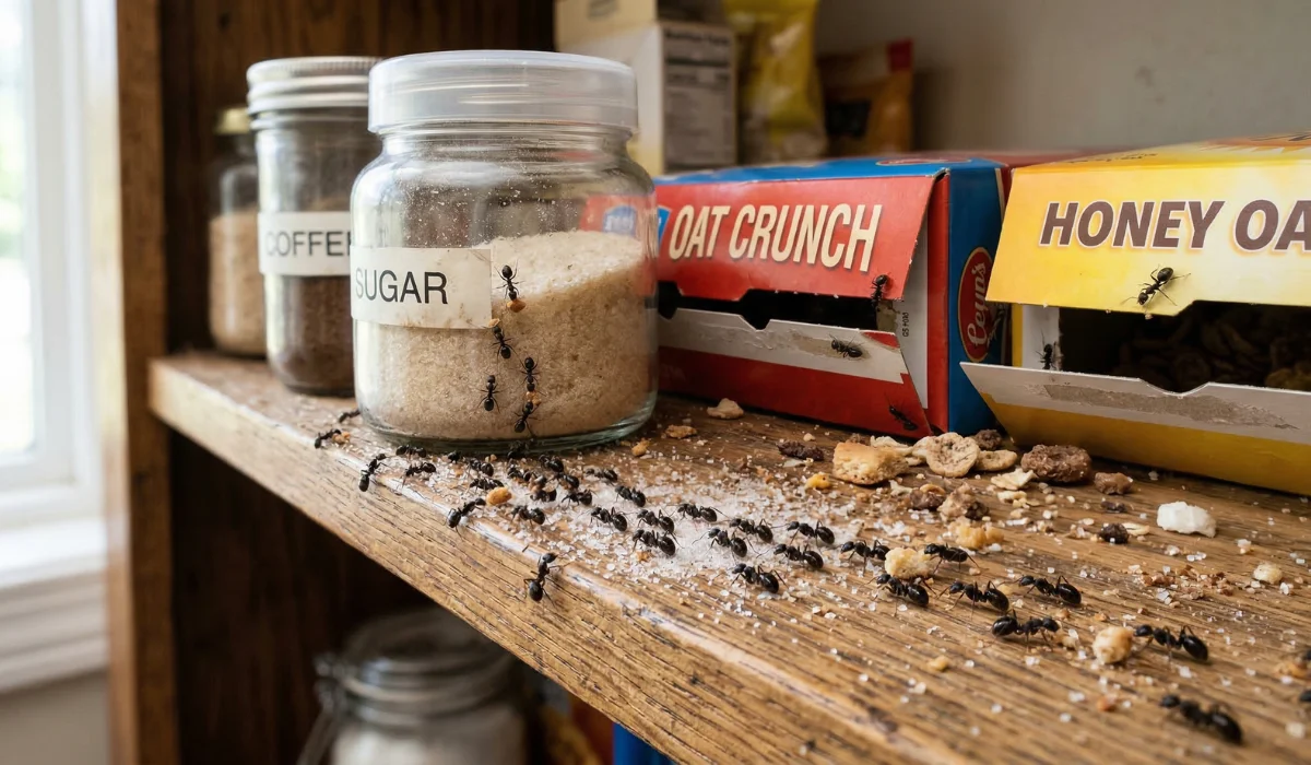 Ants in Pantry Shelves